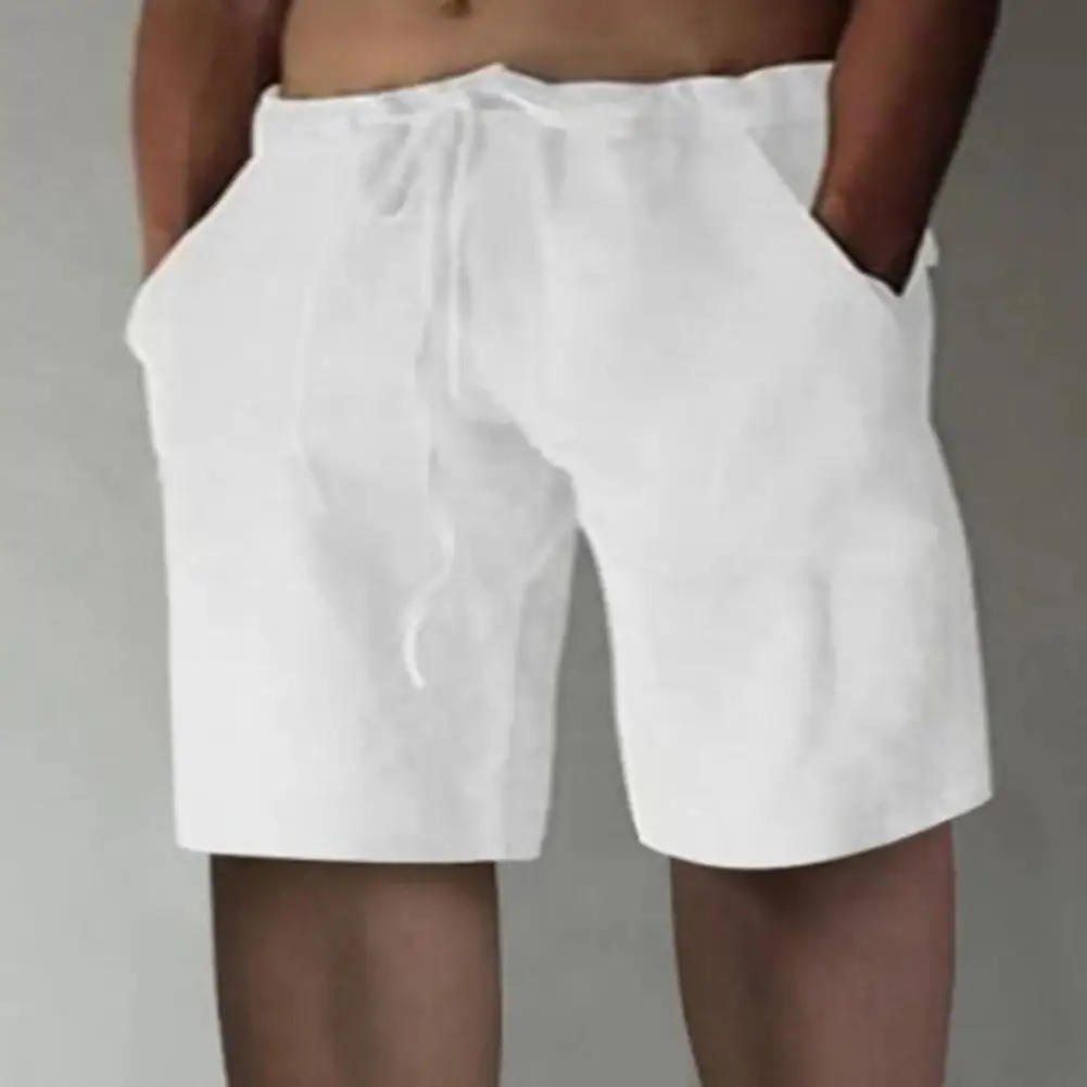 

Men Shorts Loose Type Summer Shorts Breathable Simple Casual Wide Leg Stretchy Waist Men Shorts