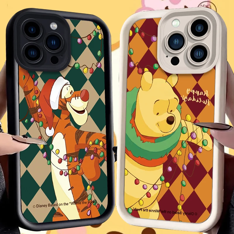 Pooh Bear Tigger Case for iPhone 16 15 14 13 12 11 Pro Max XS X XR 8 7 6S 6 Plus SE 2020 Liquid Silicone Shockproof Back Cover