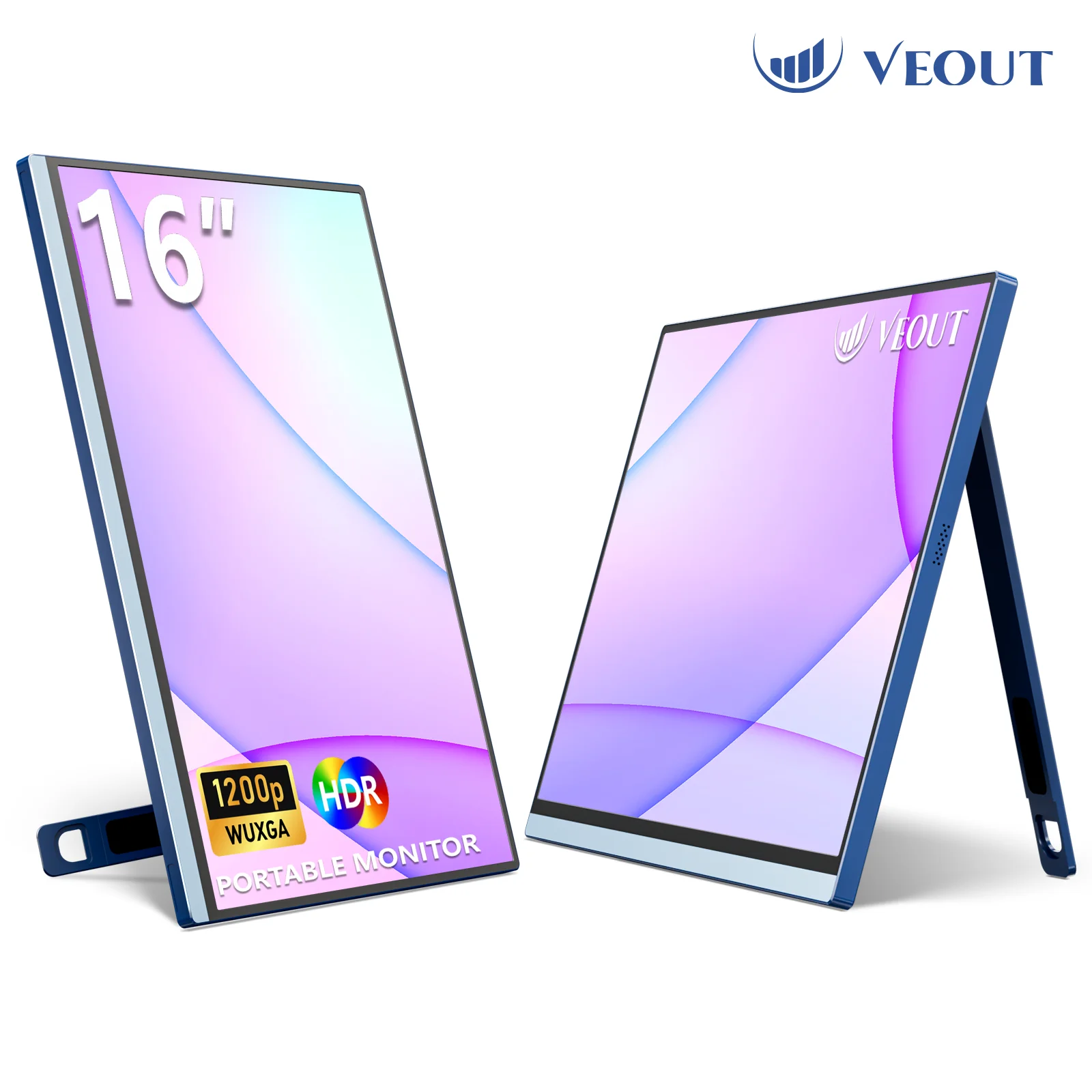 Портативный монитор VEOUT 16 дюймов для ноутбука IPS 16:10 1920*1200P с USB-C игровой Freesync HDMI