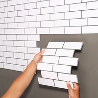 3d self adhesive kitchen white wall tile stickers bathroom mosaic stickers waterproof brick wall living room bedroom decoration
