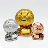 resin world football trophy crafts soccer ball cup athlete sculpture crafts shooter player statue gift decoration golden award