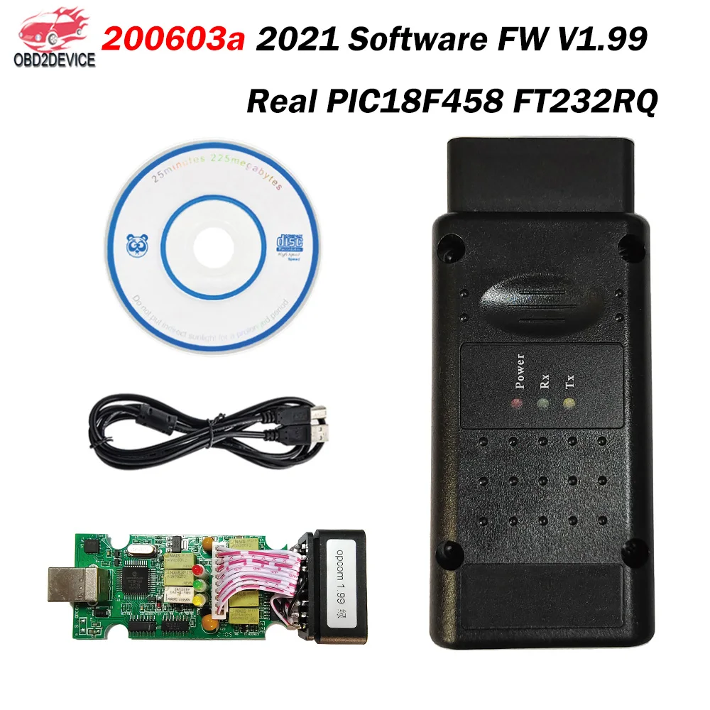 

OPCOM V1.99 with PIC18F458 FTDI Scanner High Quality OBD2 Auto Diagnostic tool Adapter forOpel CAN BUS V1.99 OP-COM for Opel
