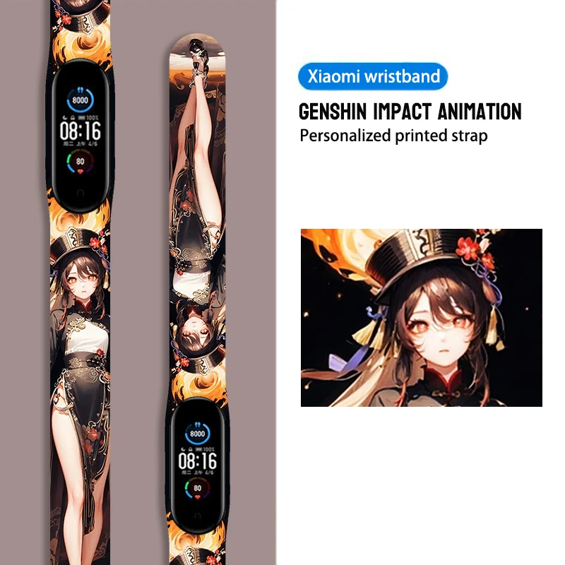 

Anime Walnut Figure Printed Strap for Xiaomi Mi Band 7 6 5 4 3 Sport Wristband Replaceable Bracelet for Smartwatch Accessories