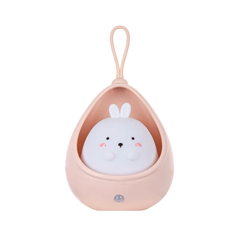 

Rabbit Sensor LED Night Light USB Rechargeable Silicone Night Light Cartoon Decorative Light Bedside Bedroom