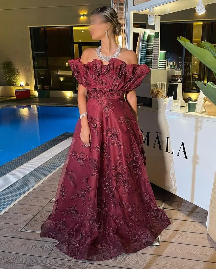 

Изящные Выпускные платья с аппликацией, новинка 2023, вечернее платье-трапеция до пола с открытыми плечами, официальное платье, платья