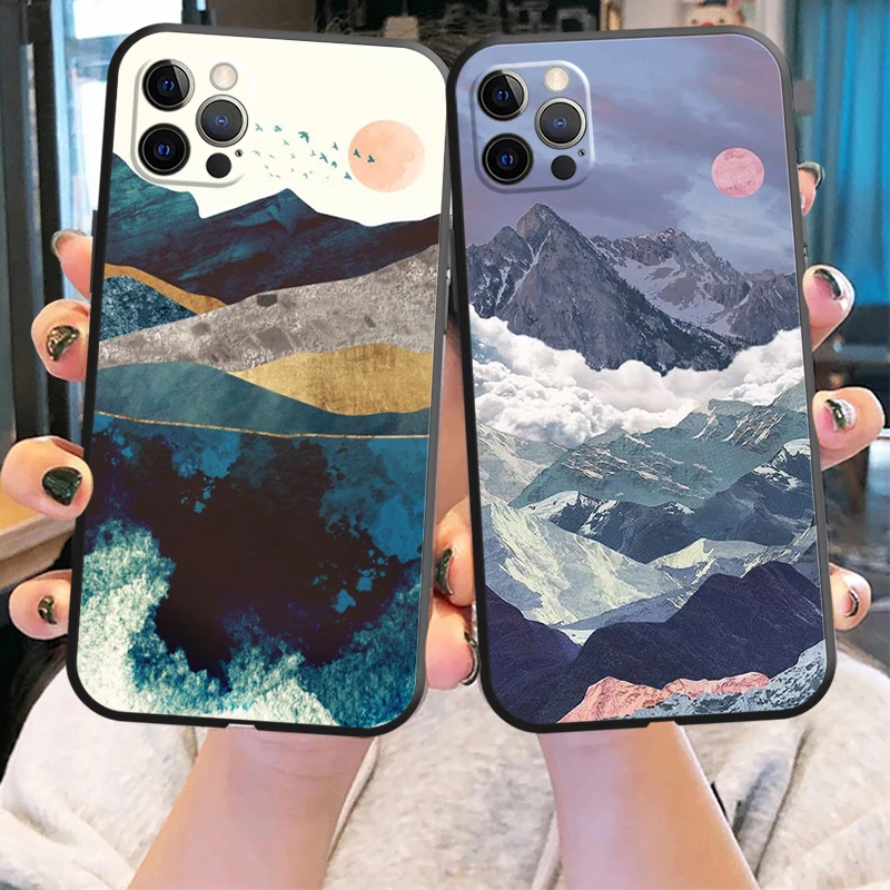 

Hand Painted Phone Case For iPhone 13 12 11 Pro 12 13 Mini X XR XS Max SE 6 6s 7 8 Plus Back Carcasa Soft Coque