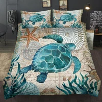 wazir ocean series sea turtle seahorse dolphins 3d bedding set comforter bedding sets octopus bedclothes bed linen us au uk size