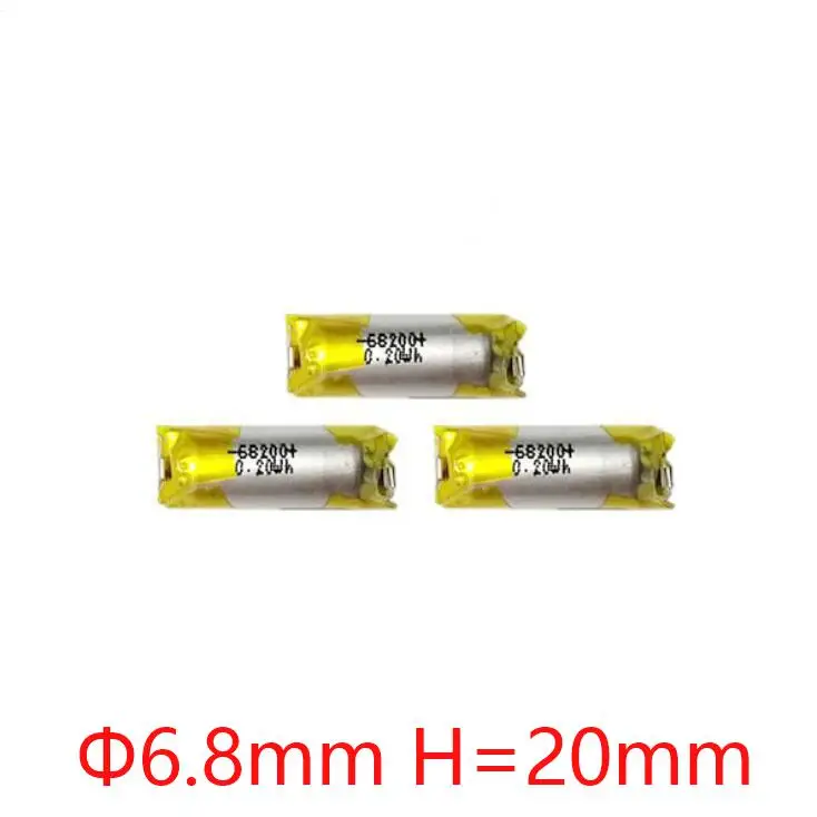 3.7V 50mAh Cylindrical Lithium Ion Polymer Battery 68200 70200  FOR  Bluetooth ear TWS fish float, greeting card