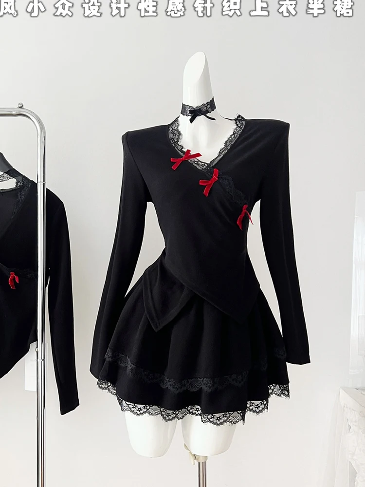 Осень-зима для женщин в Корейском стиле Dark Academia Shoujo 2000-х годов Эстетическая