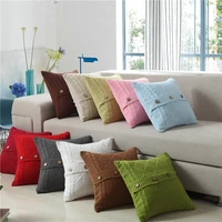 cushion cover 45x45cm multicolor optional knitted wood grain button pillow case for sofa living room bedroom home decoration