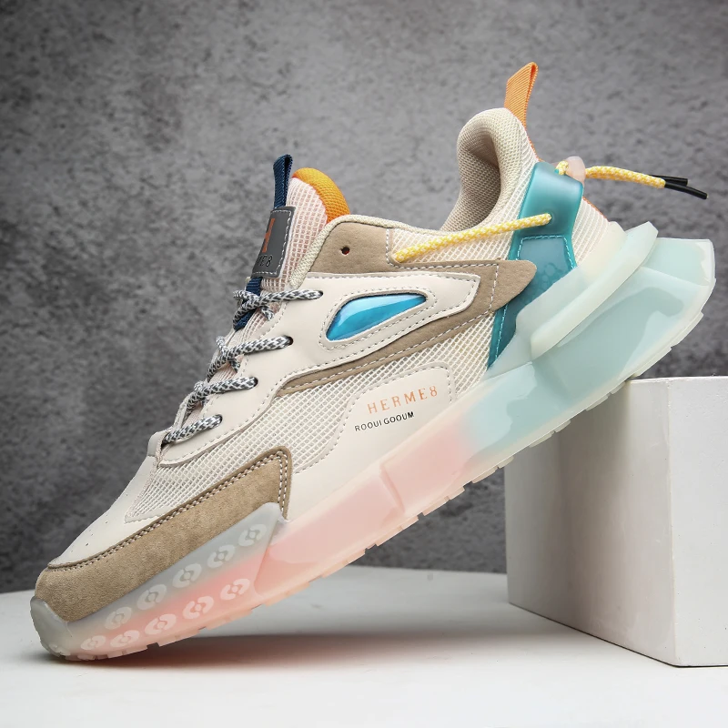 

Thick-soled Mesh Breathable Non-slip Shoes Summer New Men's Casual Shoes Fashion Light and Comfortable Wear-resistant Mans Shoes