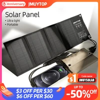 jmuytop portable folding solar panel 7w 10w solar cells charger 5v two usb outdoor hiking waterproof power bank accessories 250g