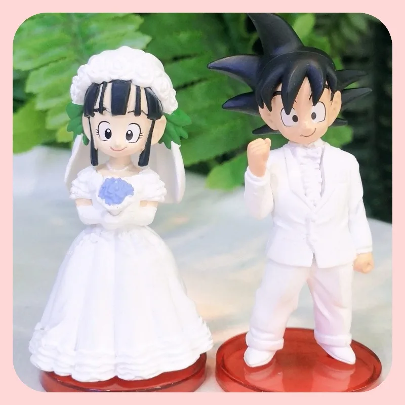 

4-9cm Dragon Ball Figures Son Goku Anime Figure Lg Wedding Goku Chichi Mariage Figures Scene Statue Q-Version Pvc Model Doll Toy