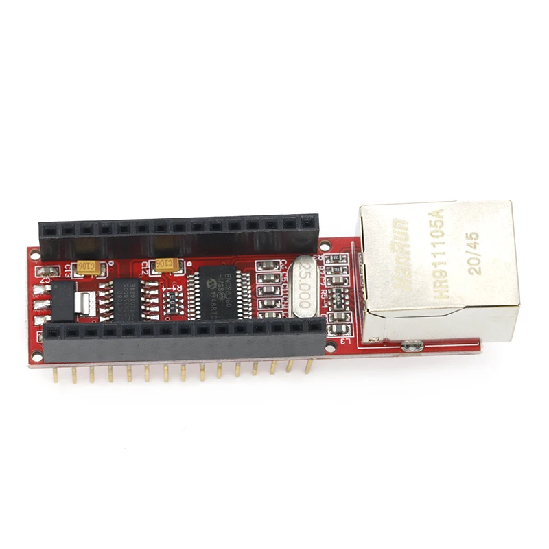 Фото Nano V3 Ethernet щит ENC28J60 микрочип HR911105A Ethernet веб-сервер плата модуль для Arduino Nano 3,0 №3