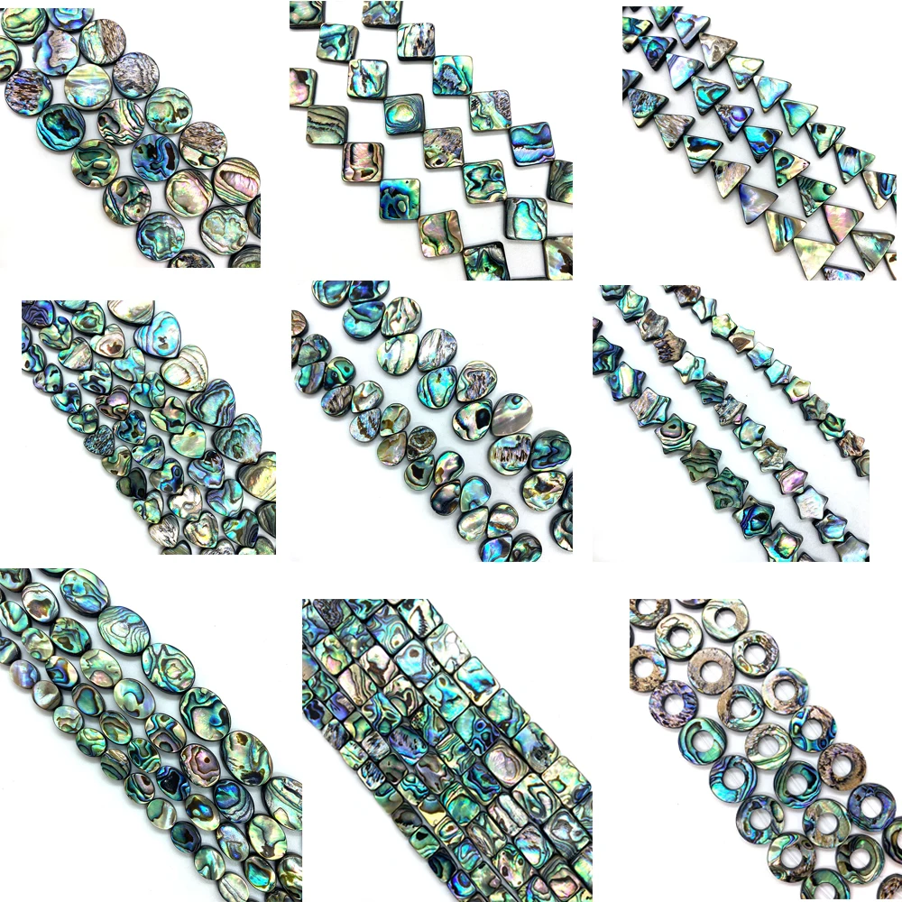 Exquisite Natural Shell Loose Beads Abalone Shell Beads Charm Love Heart Oval Many StylesDIY Handmade Fashion Jewelry Accessorie