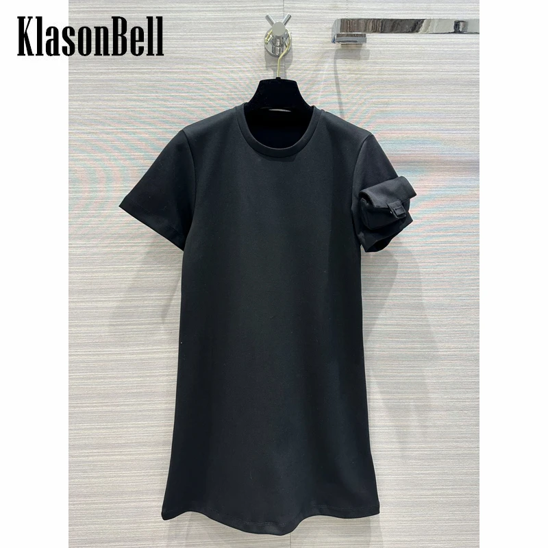 

12,8 KlasonBell модное Хлопковое платье-футболка с коротким рукавом и круглым вырезом