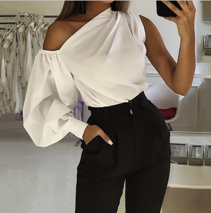 

Women Summer Long Sleeve Tshirts Sexy Off Shoulder 2022 Fashion Balck Tops All-Match Casual Solid Elegant New Blusas Graphic Tee