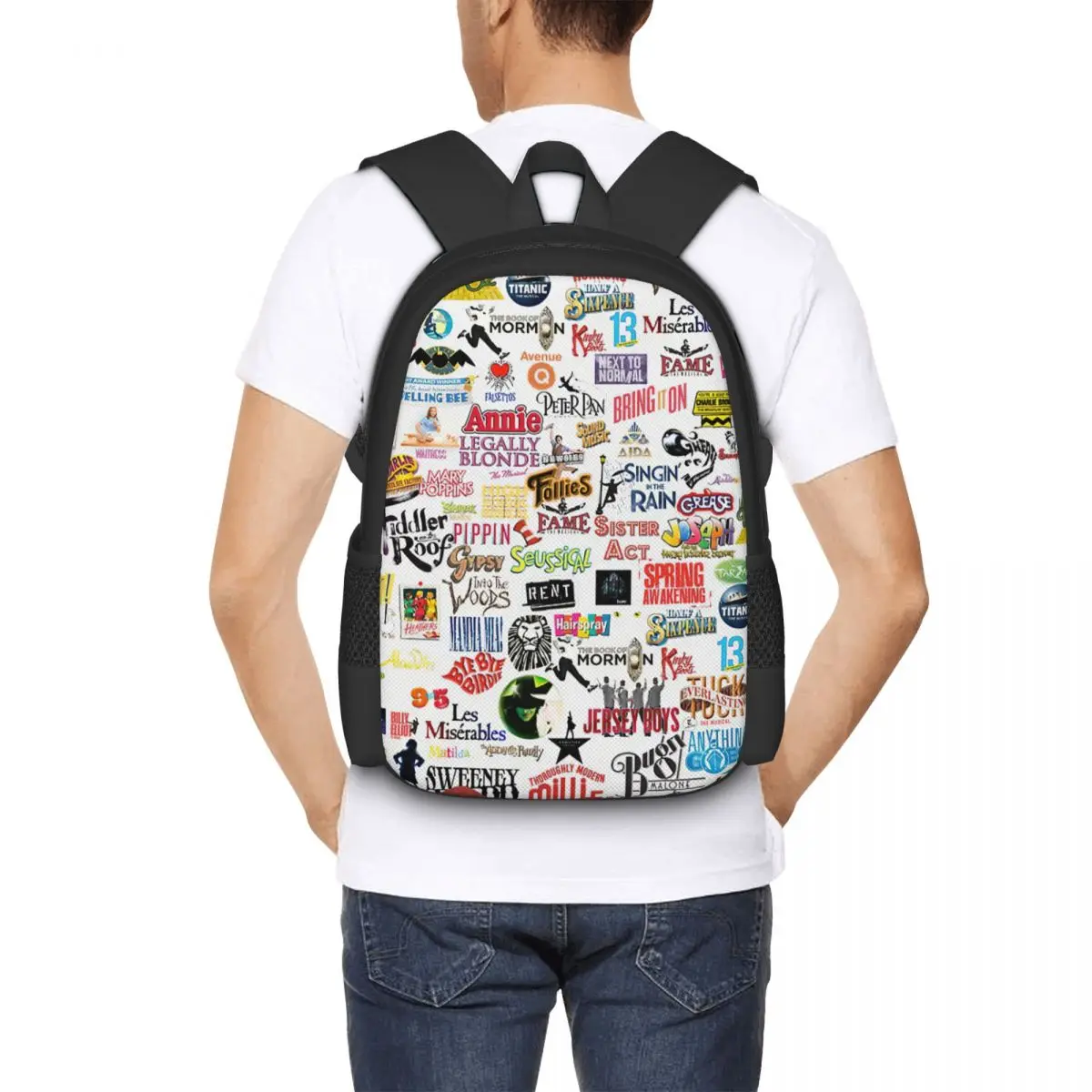 Musical Logos Backpack for Girls Boys Travel RucksackBackpacks for Teenage school bag