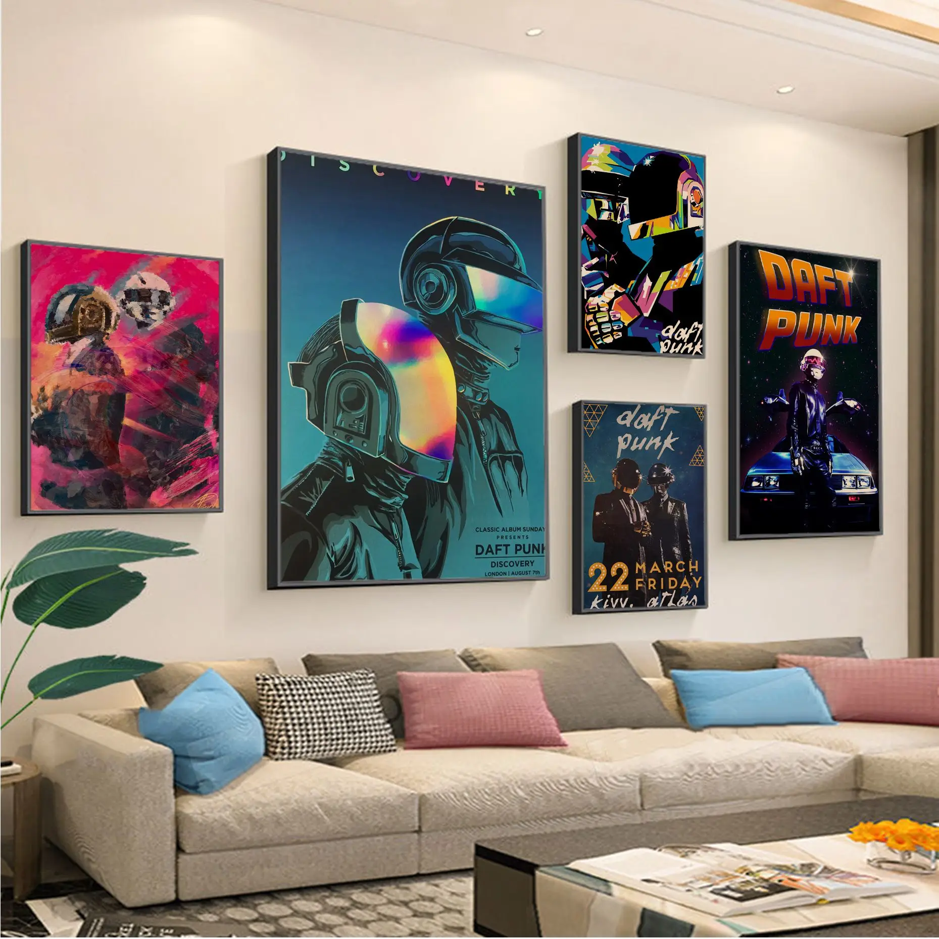 

Daft Punk Vintage Posters Decoracion Painting Wall Art Kraft Paper Wall Decor