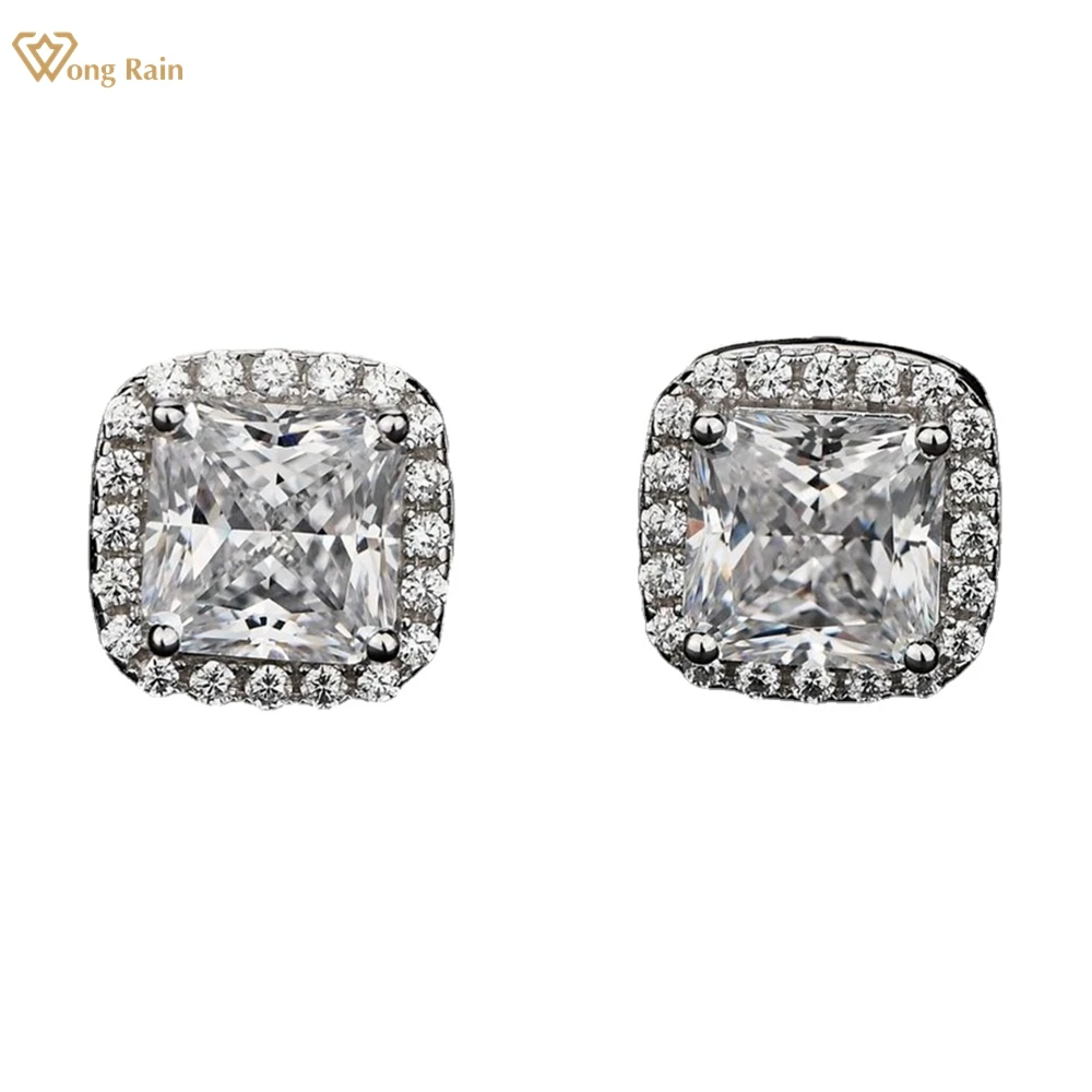 

Серьги-гвоздики Wong Rain из стерлингового серебра 925 пробы с белым сапфиром 7*7 мм, розовый сапфир, драгоценный камень, ювелирные украшения