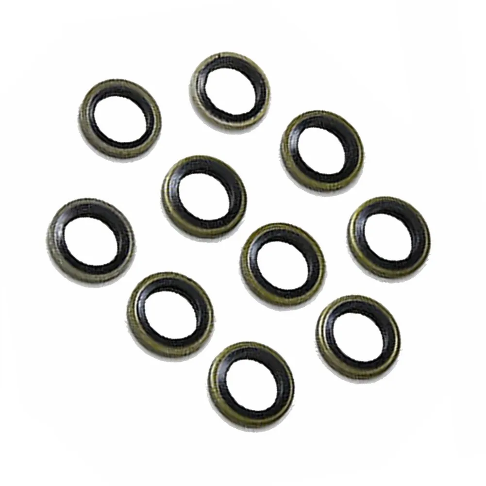 Oil Drain Plug Washer 10pcs 12/14mm Banjo Bolt Washers Sealed For Nissin Master Cylinders Calipers Replace Oem Gaskets |