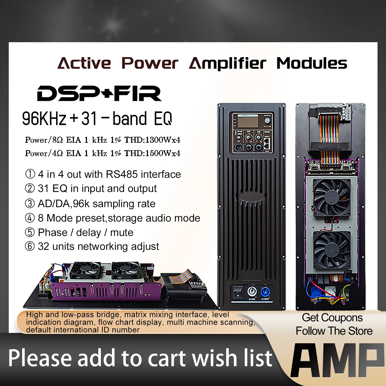 ShennDare FPA8000+CQ380 Профессиональный 4-входовой 4-выходной DSP активный усилитель