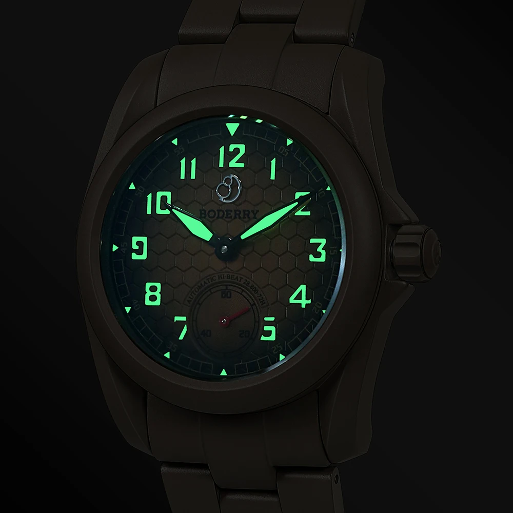 Фото Наручные часы BODERRY Field Watch VOYAGER S72 – титановые автоматические часы с 72-часовым запасом хода, водонепроницаемые до 100 м, для мужчин №3