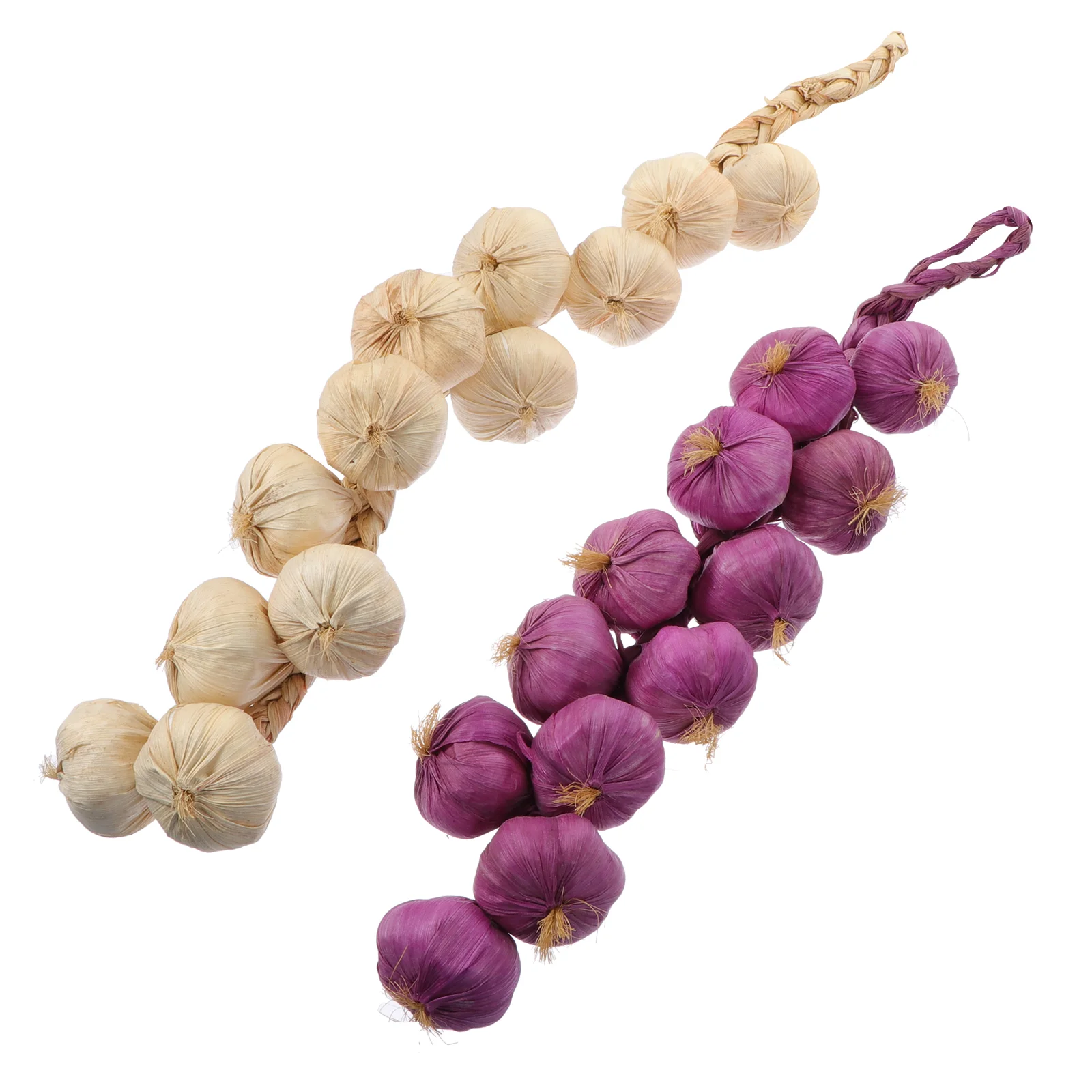

2 Pcs Hanging Fake Garlic Purple Home Decor Vegetables Strings Decorations House Ornaments Lifelike