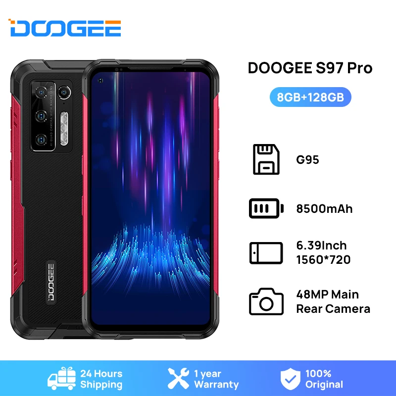 Pre-Sale DOOGEE S97 Pro Smartphone 40m Laser Rangefinder Smart Phone 48MP Quad Camera Helio G95 Octa Core Cellphone 8GB+128GB