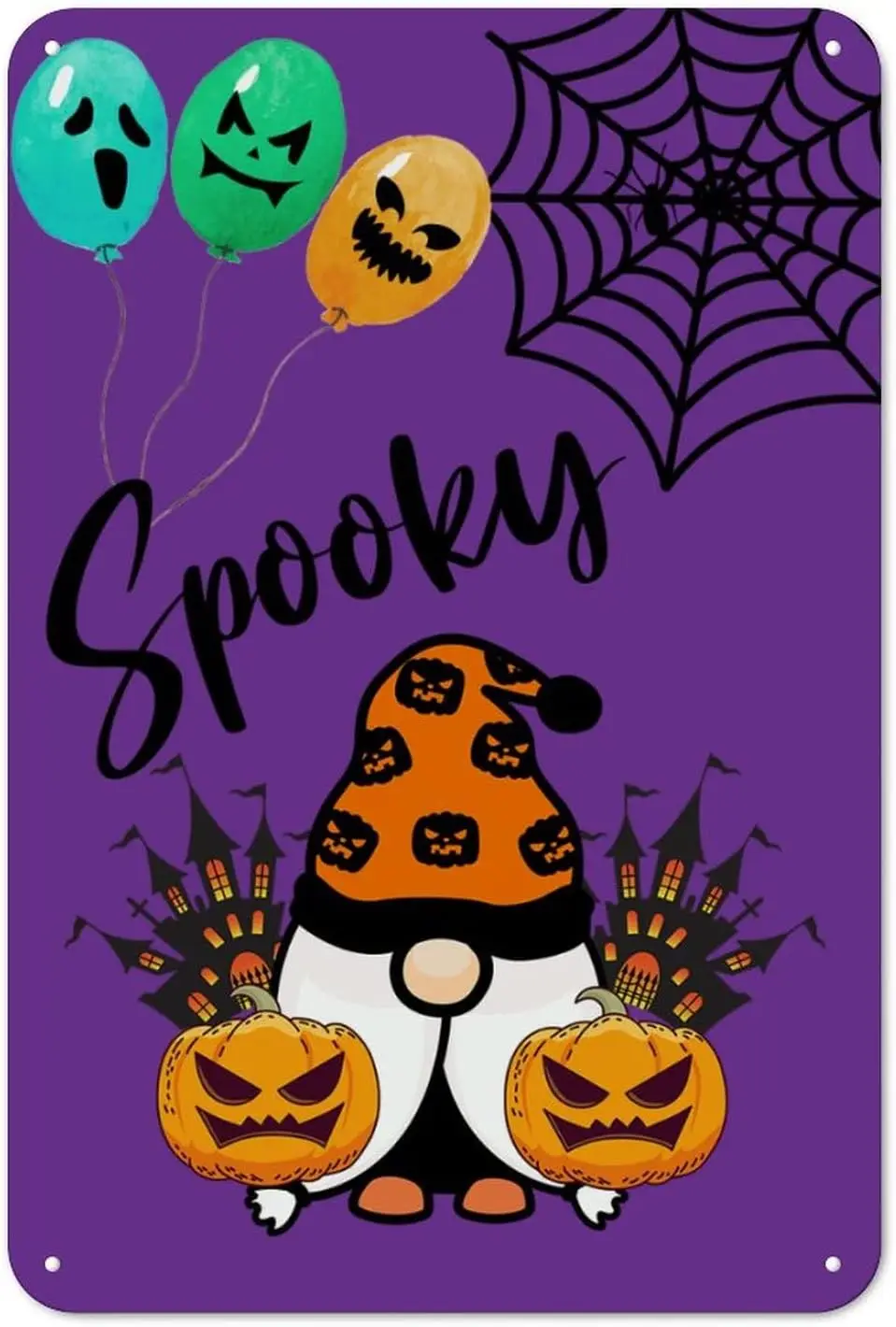 Хэллоуин Pumpkn Spooky Gnome Metl Sgn Fll utumn Tn 128n Нержавеющий Wndproof Rustc Wll Plque Декор для занятий