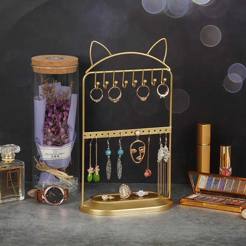 Cat Ears Type Jewelry Rack Necklace Was Wearing Earrings Stud Earrings Earrings frame, Wrought Iron Jewelry Display Props