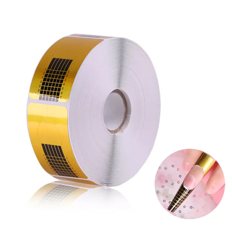 

Professional Nail Forms Acrylic Curve Nails Gel Nail Extension Nail Art Guide Form Gold