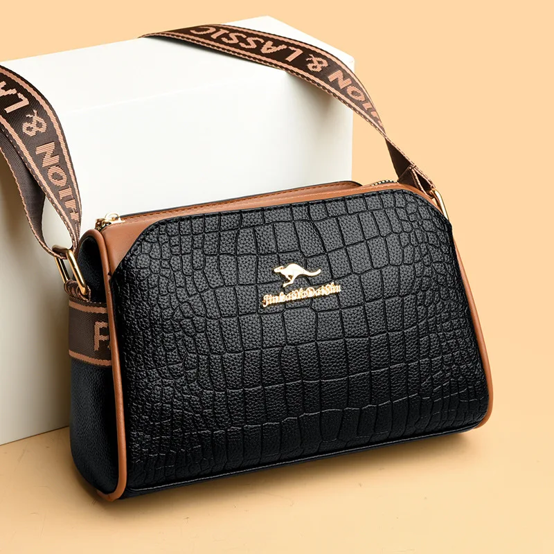 Женская маленькая сумка с широким плечевым ремнем2024Модная новая модная