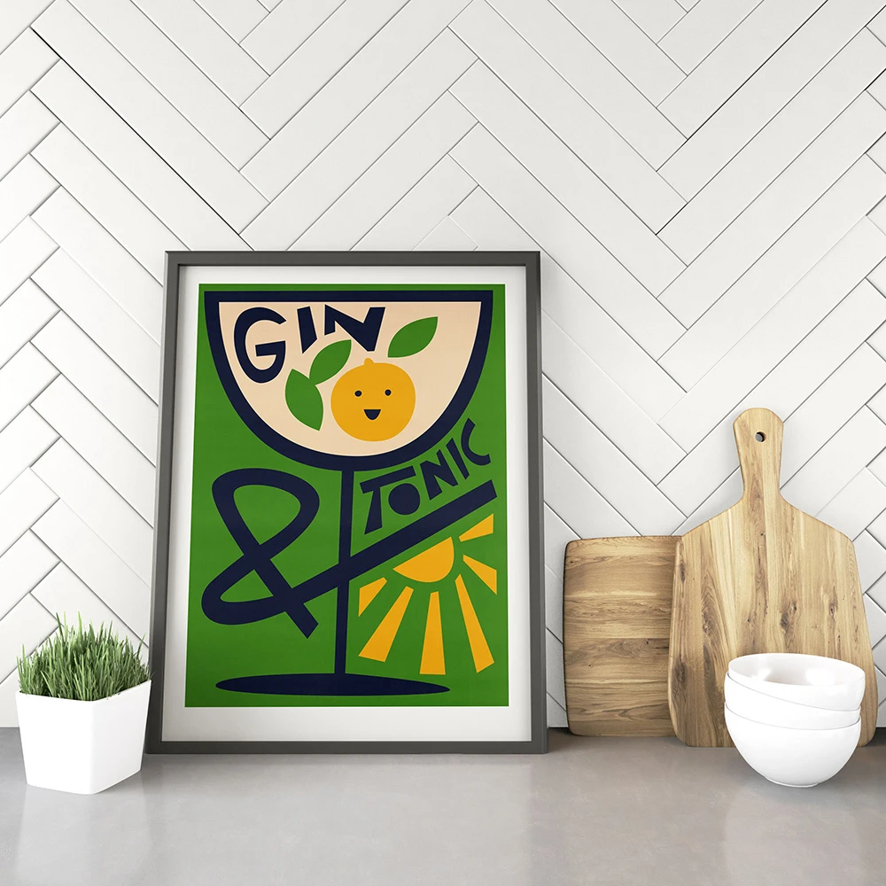 Картина на холсте джин и тоник настенный постер для кухни коктейлей картина