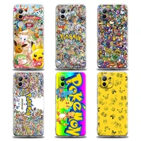 for xiaomi mi 10 11t pro lite 12x poco x3 f3 nfc case clear cover japan anime pokemon ocket monster phone case for redmi 9 9a 10