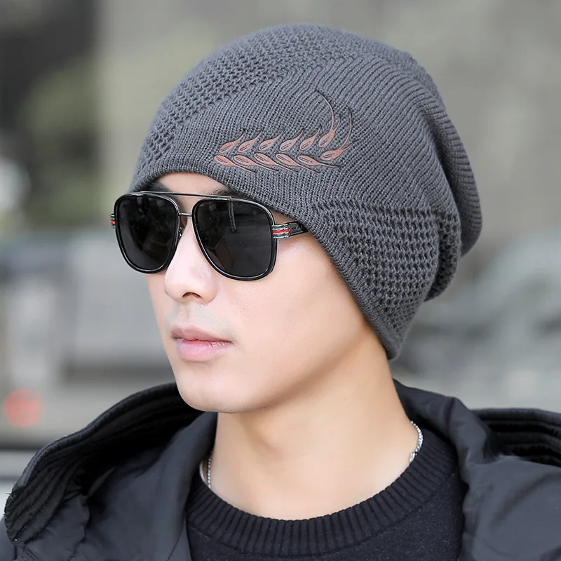 

New Beanies Men Skullies Cotton Wool Hat Women Knitted Hats Winter Beanie Cap Gorro Thick Warm Brimless Fur Bonnet Men's Cap