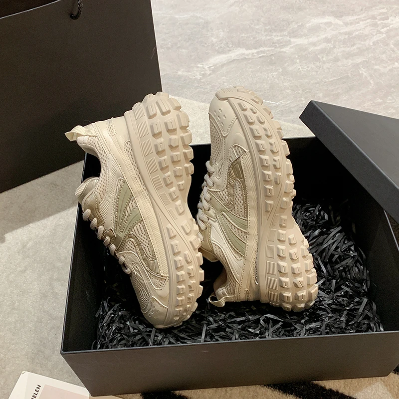 

Woman Shoes Old Dad Tire Thick Bottom Sneakers Women Platform Shoes Increase Shoes For Women Mesh Women Shoes Casual Sneakers