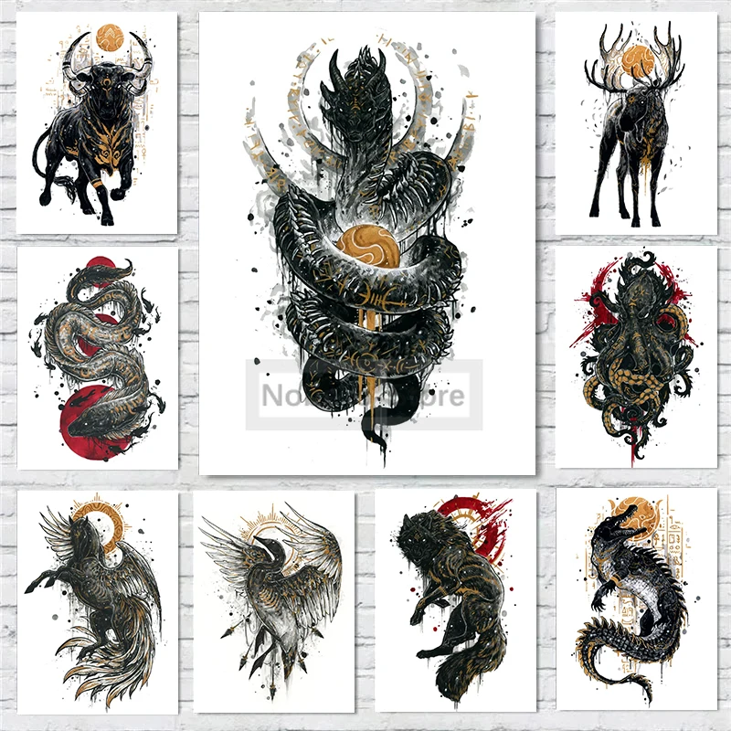 Постер и печать на холсте античный Египет Греция Япония мифические существа