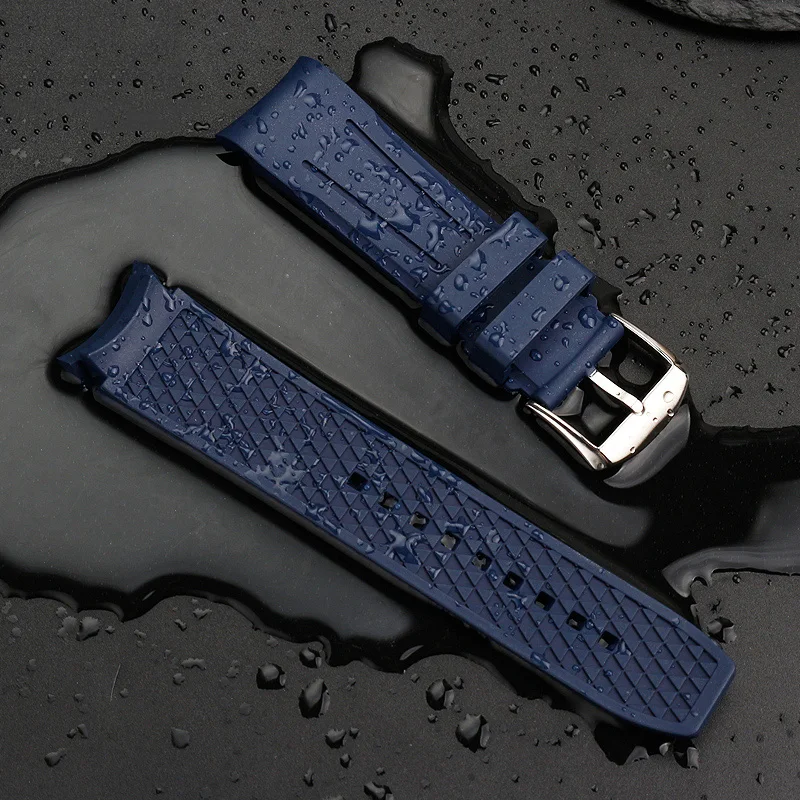 Ремешок резиновый для часов IWC Longines Mido Rolex Water Ghost Tissot Omega Arc Mouth VITON мужской браслет 20