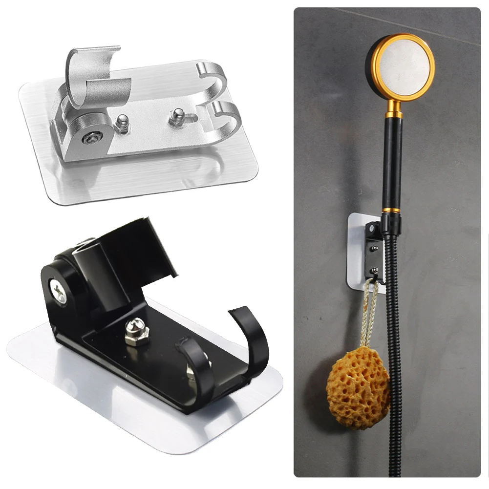 

Shower Head Holder Bracket Aluminum Adjustable Bracket Strong Adhesive Wall Mount Shower Head Support Stand Bathroom Accessories