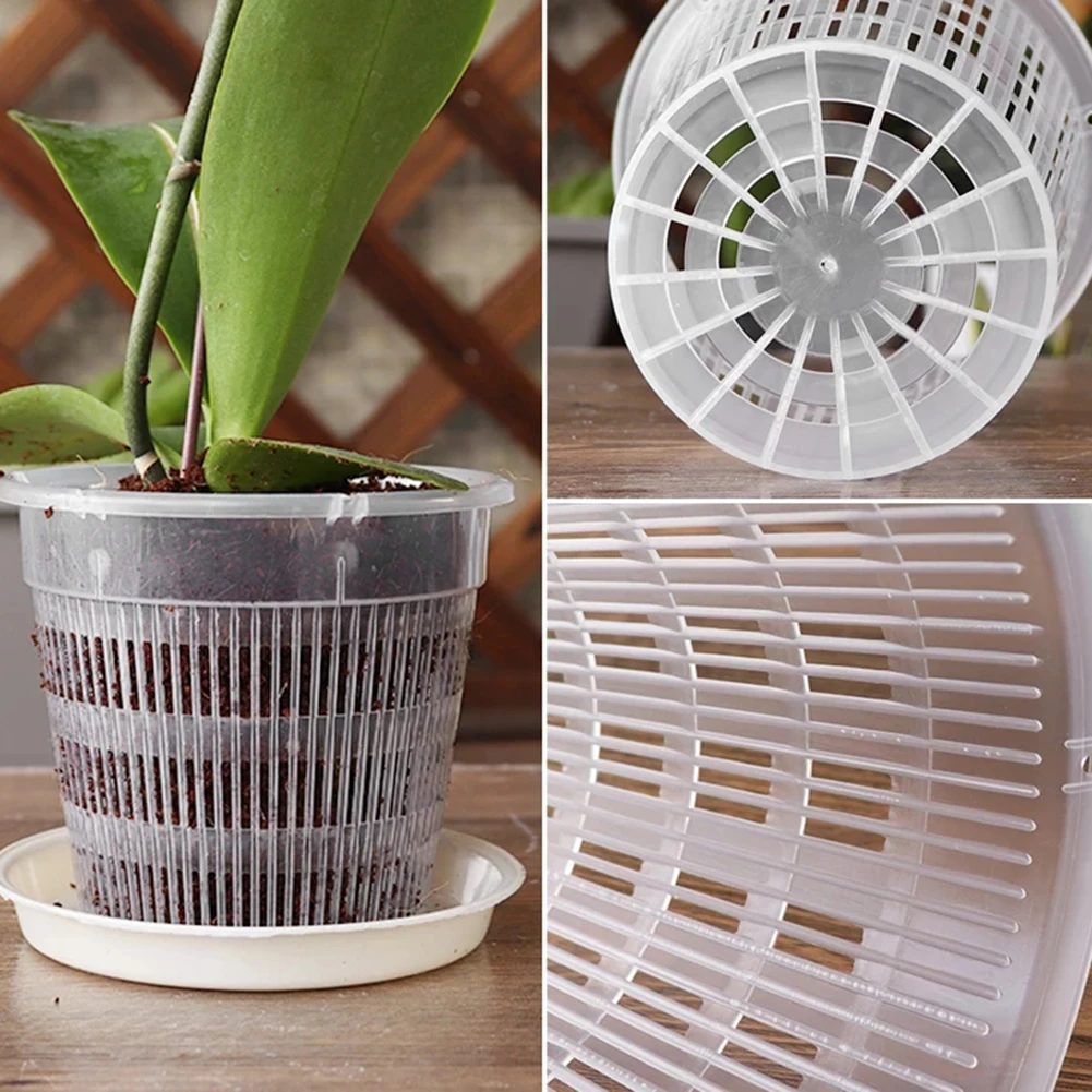 

Transparent Root-controlled Orchid Planting Pot With Stomata Plastic Flower Pot Stand Plants Vegetables Fruits Moonflower Pot