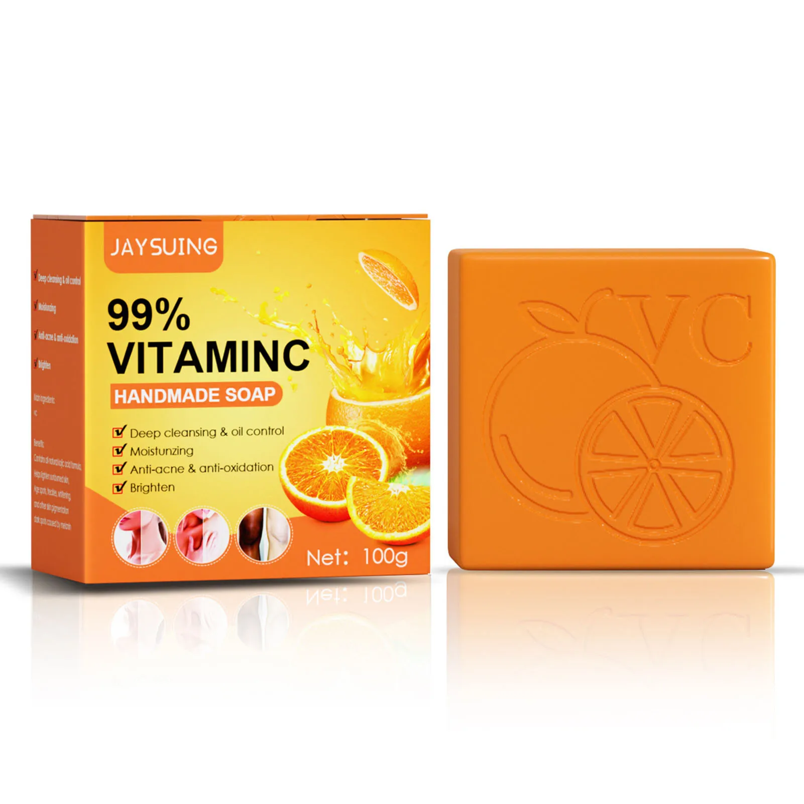 

100 г чистый витамин C осветляющее мыло увлажняющее Отбеливающее мыло для удаления меланина осветляющее Восстанавливающее Средство для кожи...