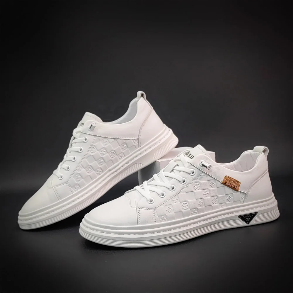 

Роскошный бренд натуральная кожа маленький белый роскошный принт универсальные повседневные коньки, мужская обувь, модная обувь