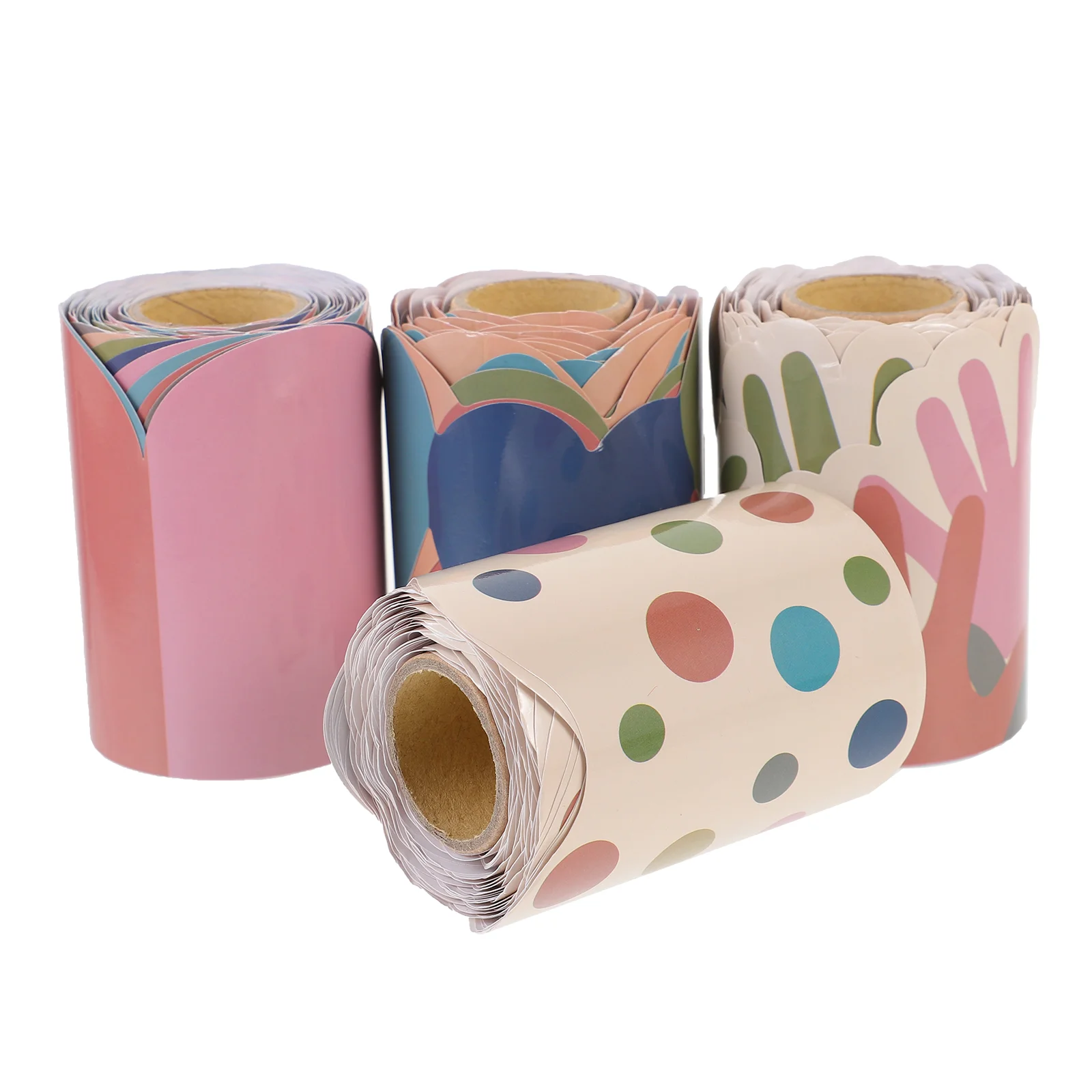 

4 Rolls Chalkboard Border Sticker Thanksgiving Decor Cartoon Bulletin Paper Decoration Decorative