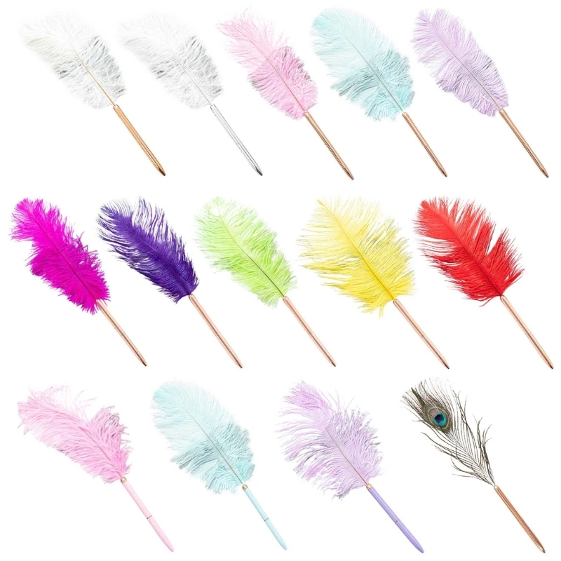 

5pcs Feather Ballpoint Pen Perfect Gift for Students and Writers Writing Tool Handwriting Pens Good Accents Feathers