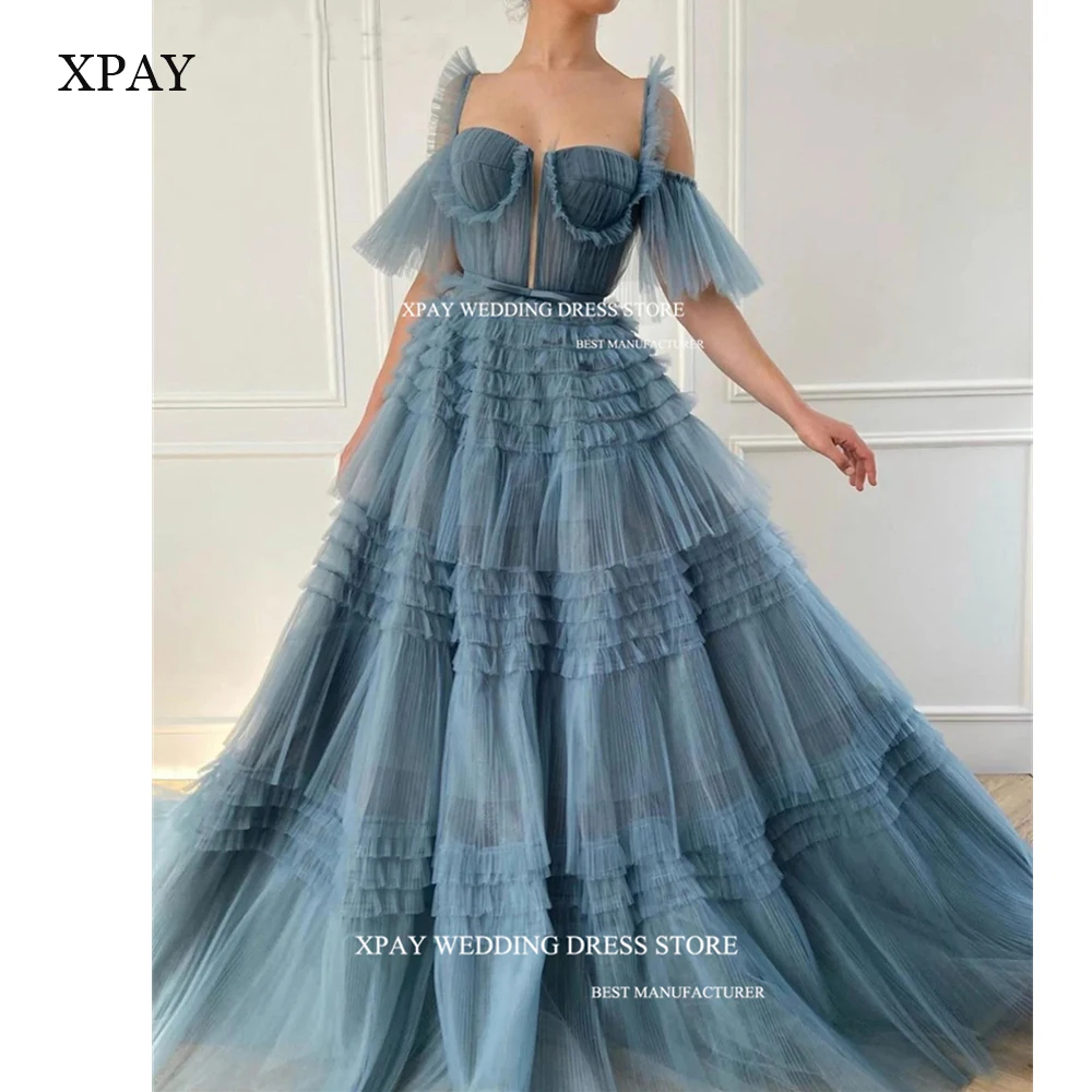 

Новое Классическое плиссированное платье XPAY для выпускного вечера на бретелях-спагетти с ремнем длиной до пола женское вечернее официальное платье