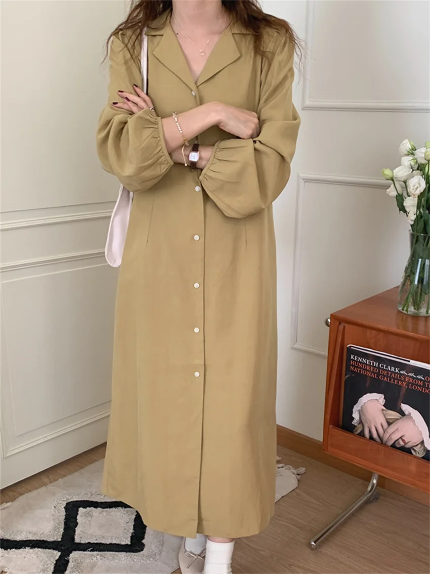 

Женское прямое платье Alien Kitty, Осеннее однотонное Повседневное платье с длинным рукавом и завышенной талией, 2022