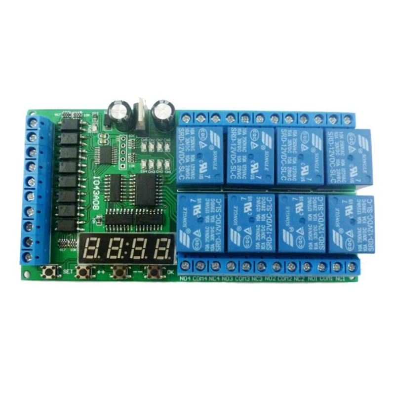 

DC 12 В 8 Ch многофункциональная фотопанель переключатель времени таймерная петля Блокировка самоблокировка мгновенный бистируемый