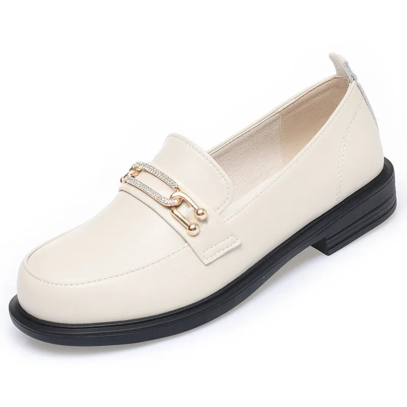 DIMANYU Loafer Shoes Women Genuine Leather 2023 New Plus Size 41 42 43 Slip-on Women Spring Shoes Shiny Non-slip Ladies Shoes