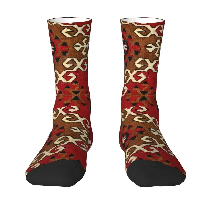 Kilim Navajo Weave Persian Carpet Socks Women Men Warm 3D Printed Bohemian Turkish Tribal Ethnic Art Sports Football Socks